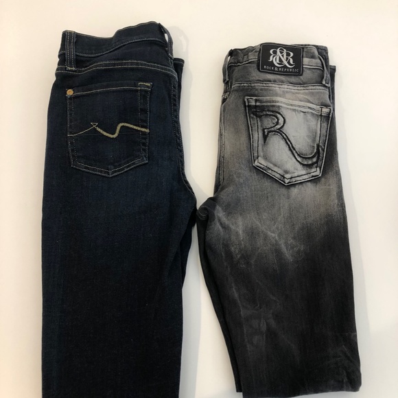 7 for all mankind dark blue mid rise Roxanne straight cut size 26 - Picture 6 of 6